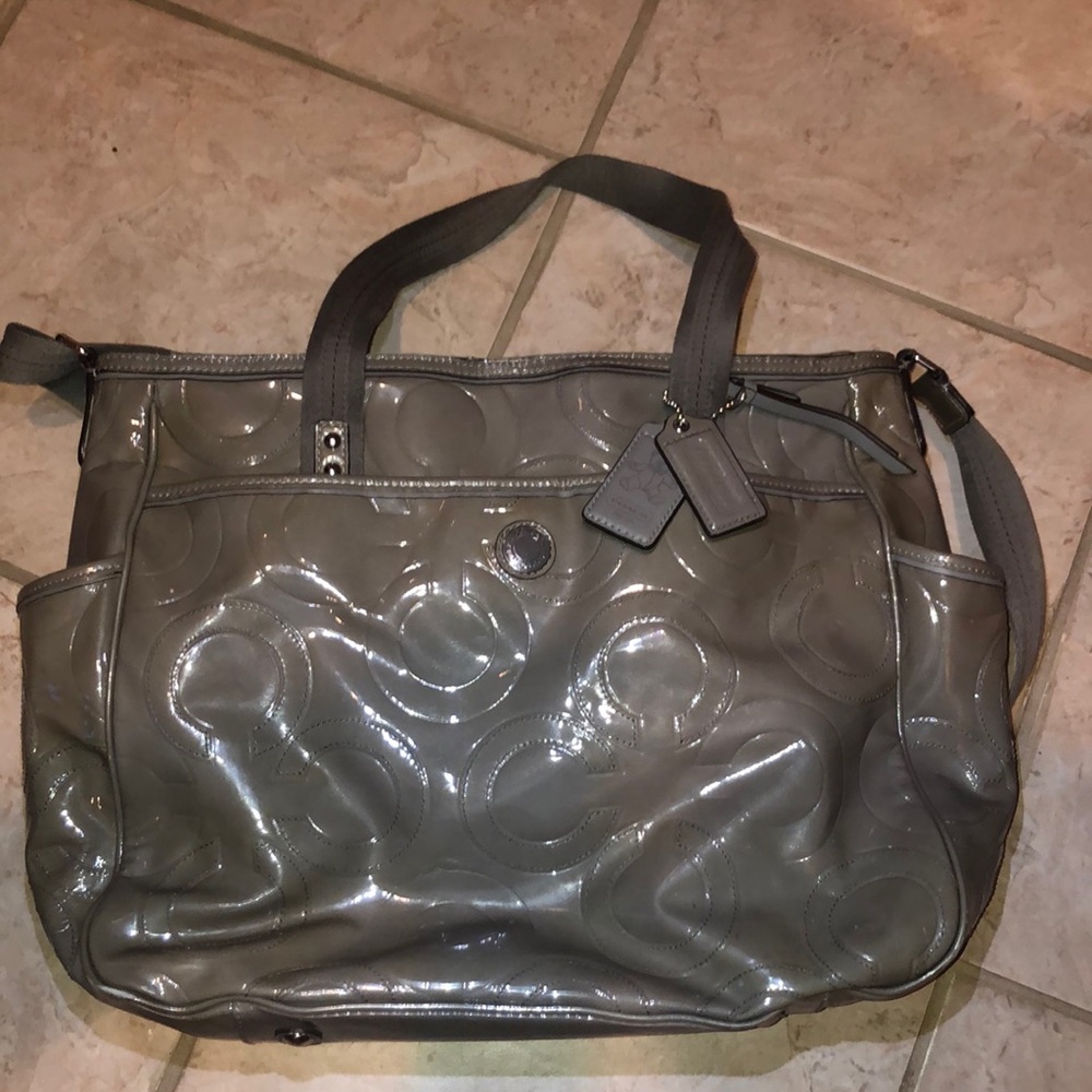 Coach leather Diaper bag